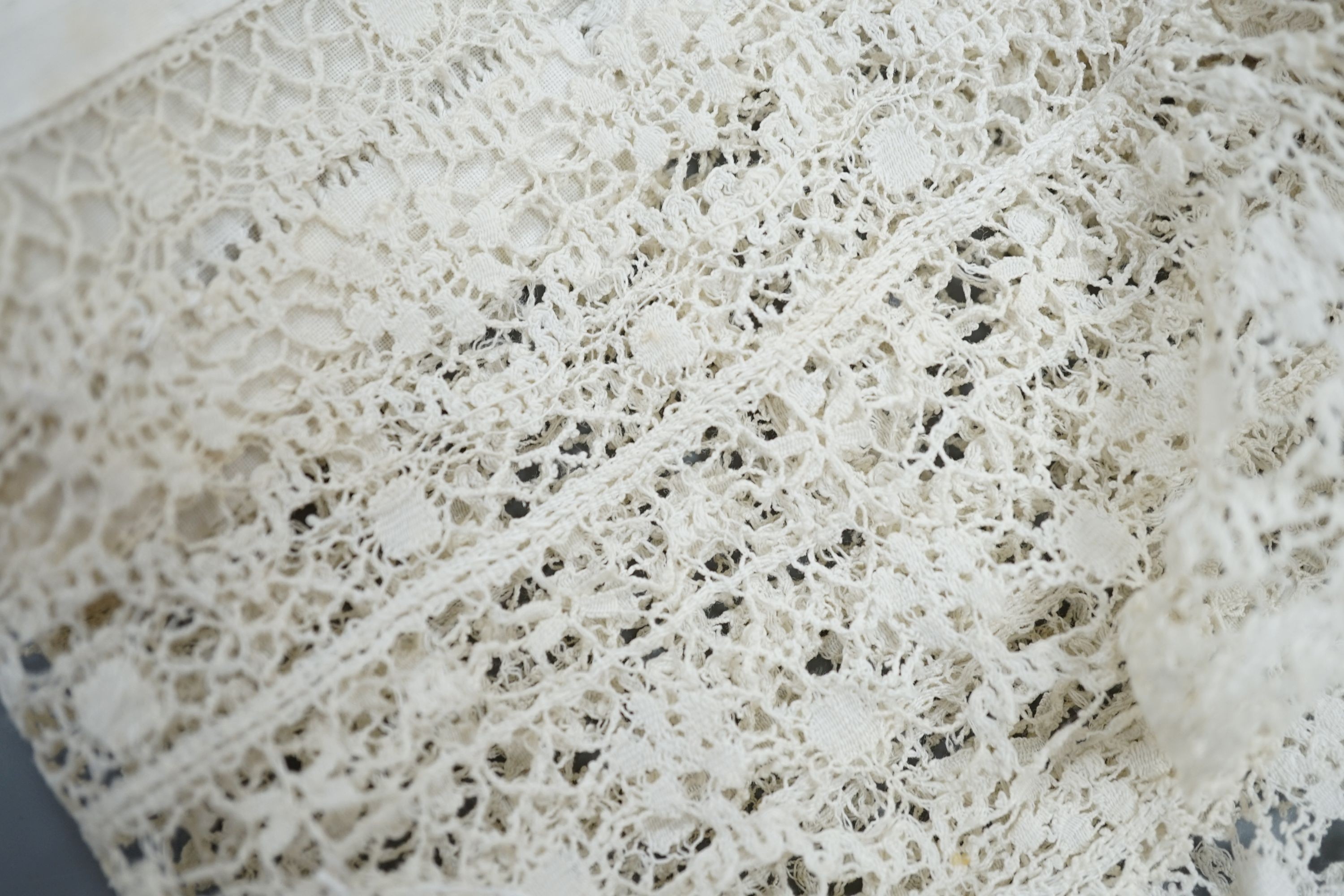 A collection of 19th century hand made bobbin lace and other handmade collars and trimmings, including Honiton, Irish crochet.